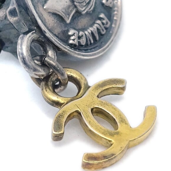 Chanel Silver Dangle Earrings Clip-On - Picture 2 of 4